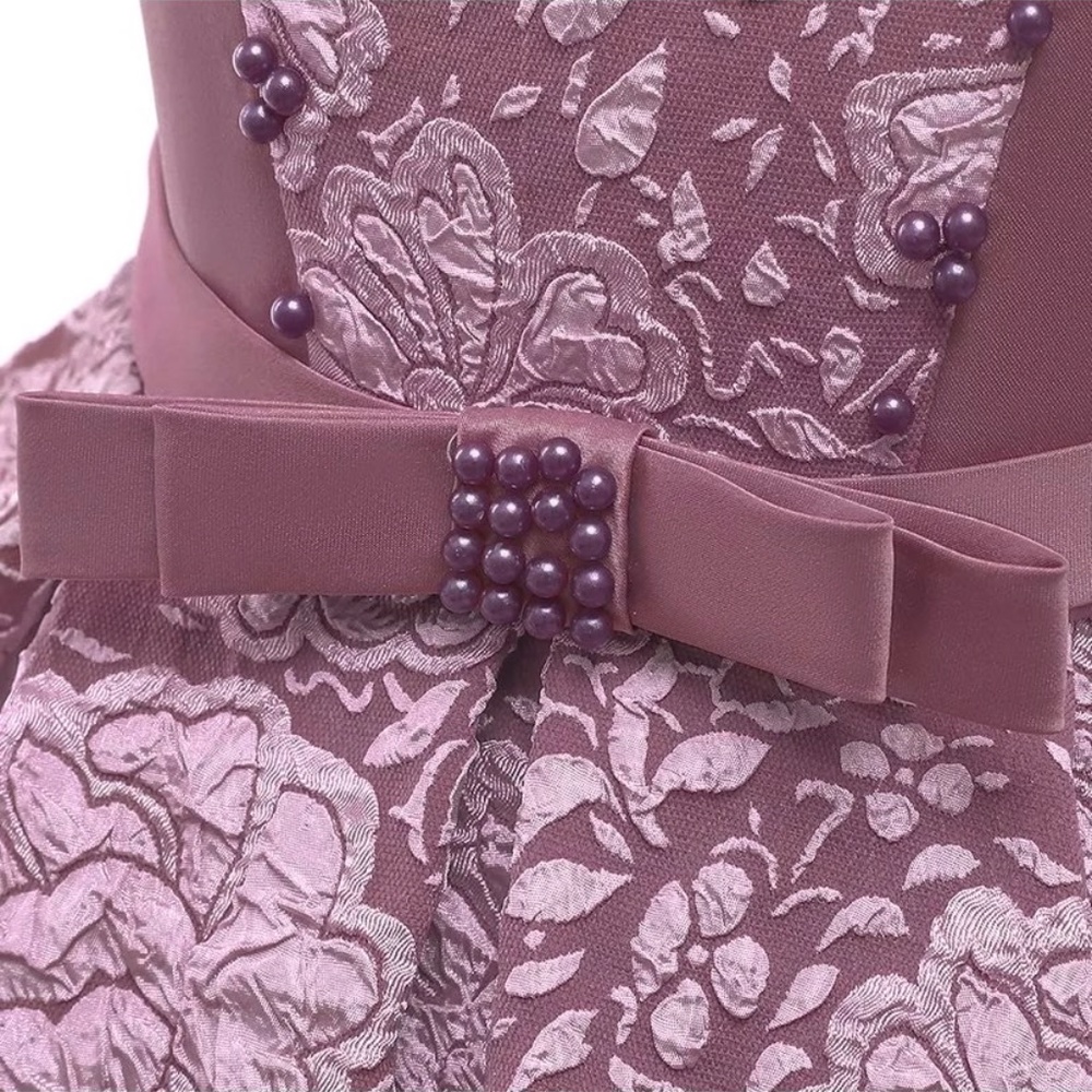 Luxury Floral Embroidered Wedding Birthday Boutique Flower Girl Dress 5030 - Picture 4 of 6